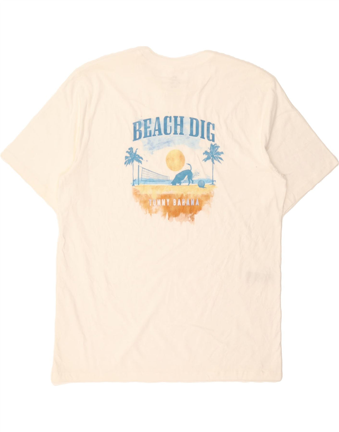 TOMMY BAHAMA Mens Graphic T-Shirt Top Medium White Cotton Vintage Tommy Bahama and Second-Hand Tommy Bahama from Messina Hembry 