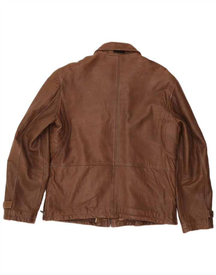 MĘSKA KURTKA SKÓRZANA MILESTONE UK 40 Duża Brązowa Skóra