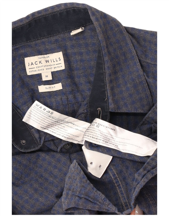 Koszula męska Jack Wills o dopasowanym kroju, średnia niebieska bawełniana kratka