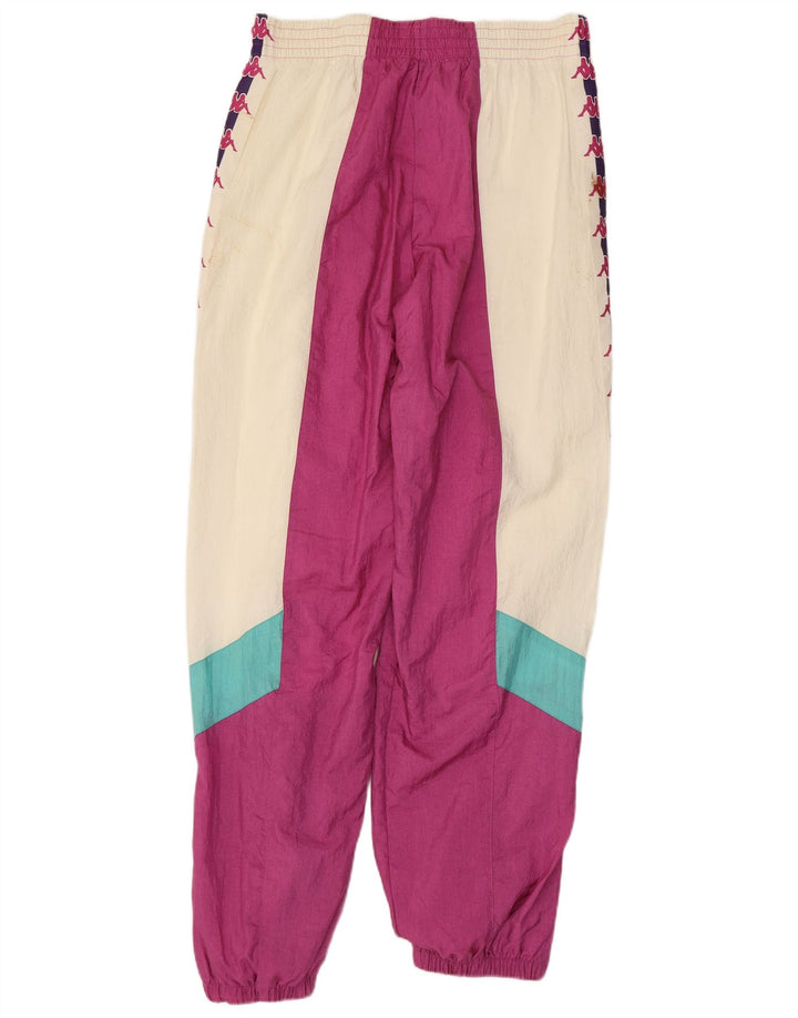 Męskie spodnie dresowe KAPPA z grafiką, duże, różowe bloki kolorów