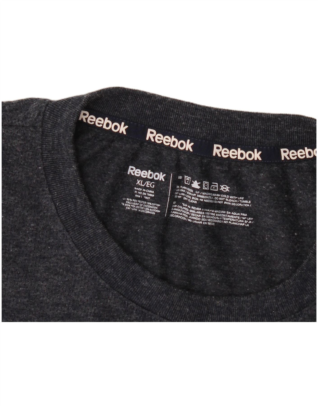T-shirt męski Reebok Top XL, szary, nakrapiany poliester