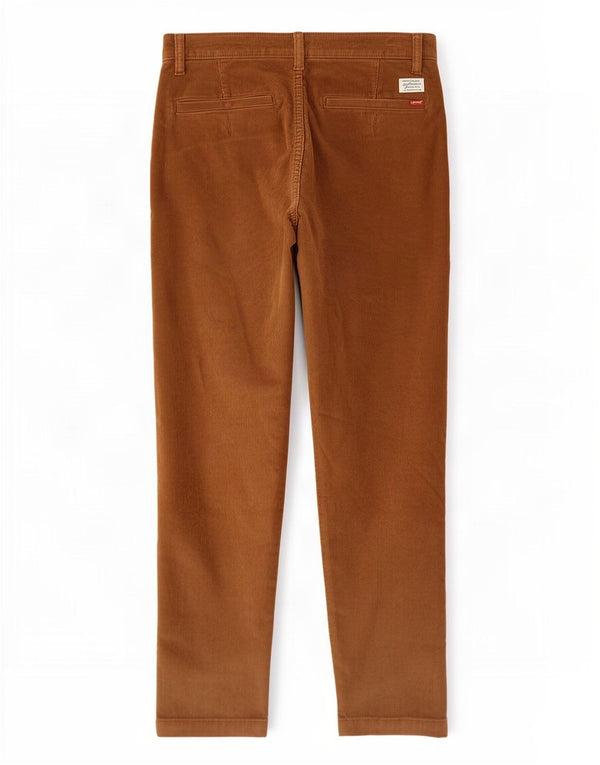 Męskie, wąskie, zwężane spodnie sztruksowe Levi's W30 L32 Brązowa bawełna