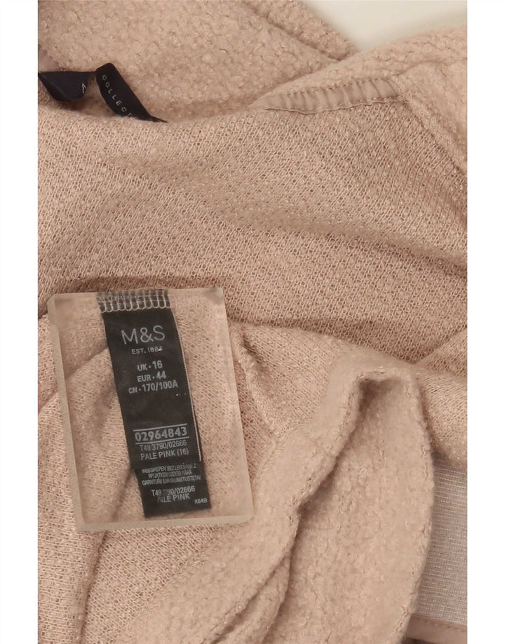 Marks & Spencer Damski sweter o przedłużonym fasonie, UK 16, duży, różowy poliester