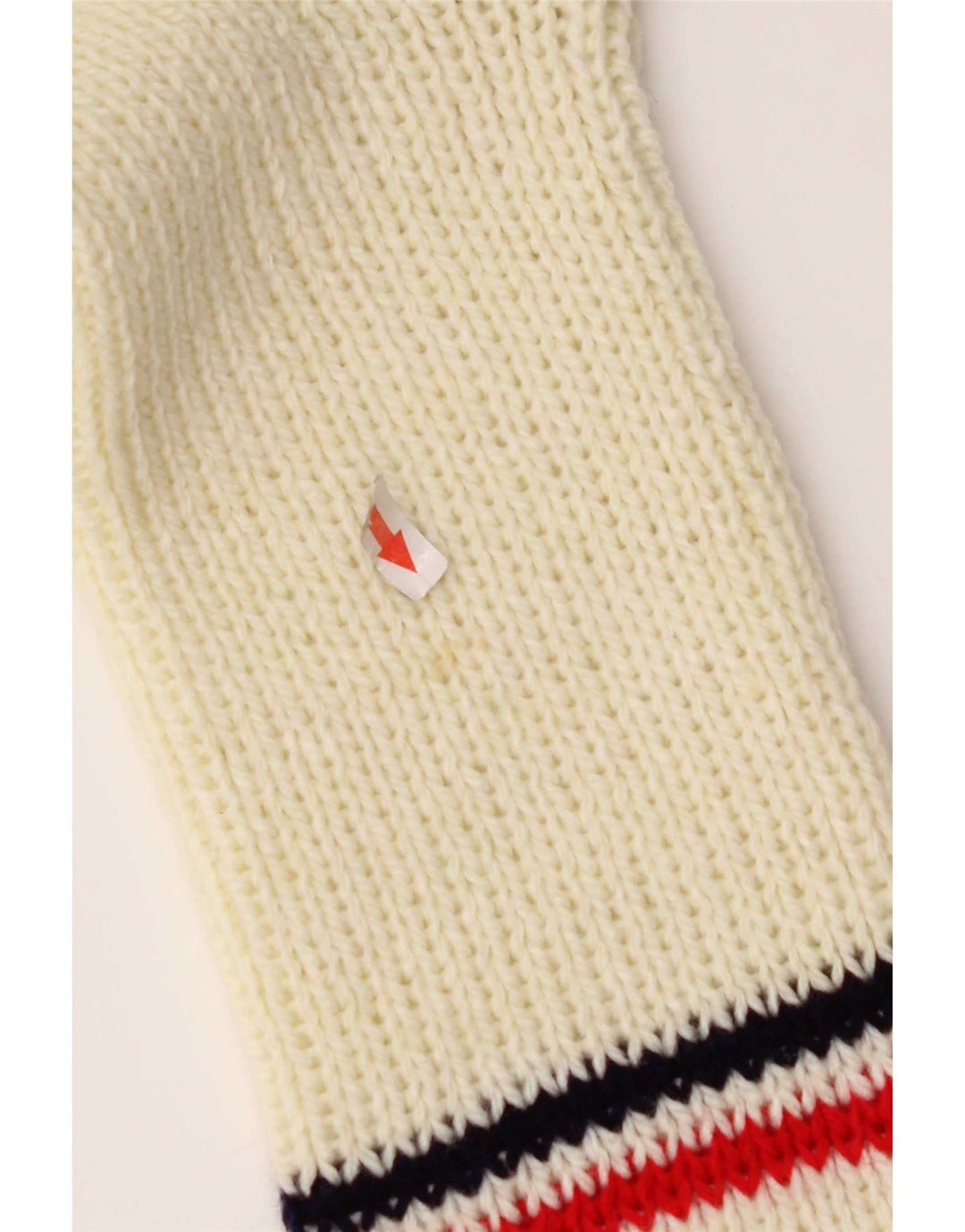 Vintage męski sweter z dekoltem w kształcie litery V, małe białe paski