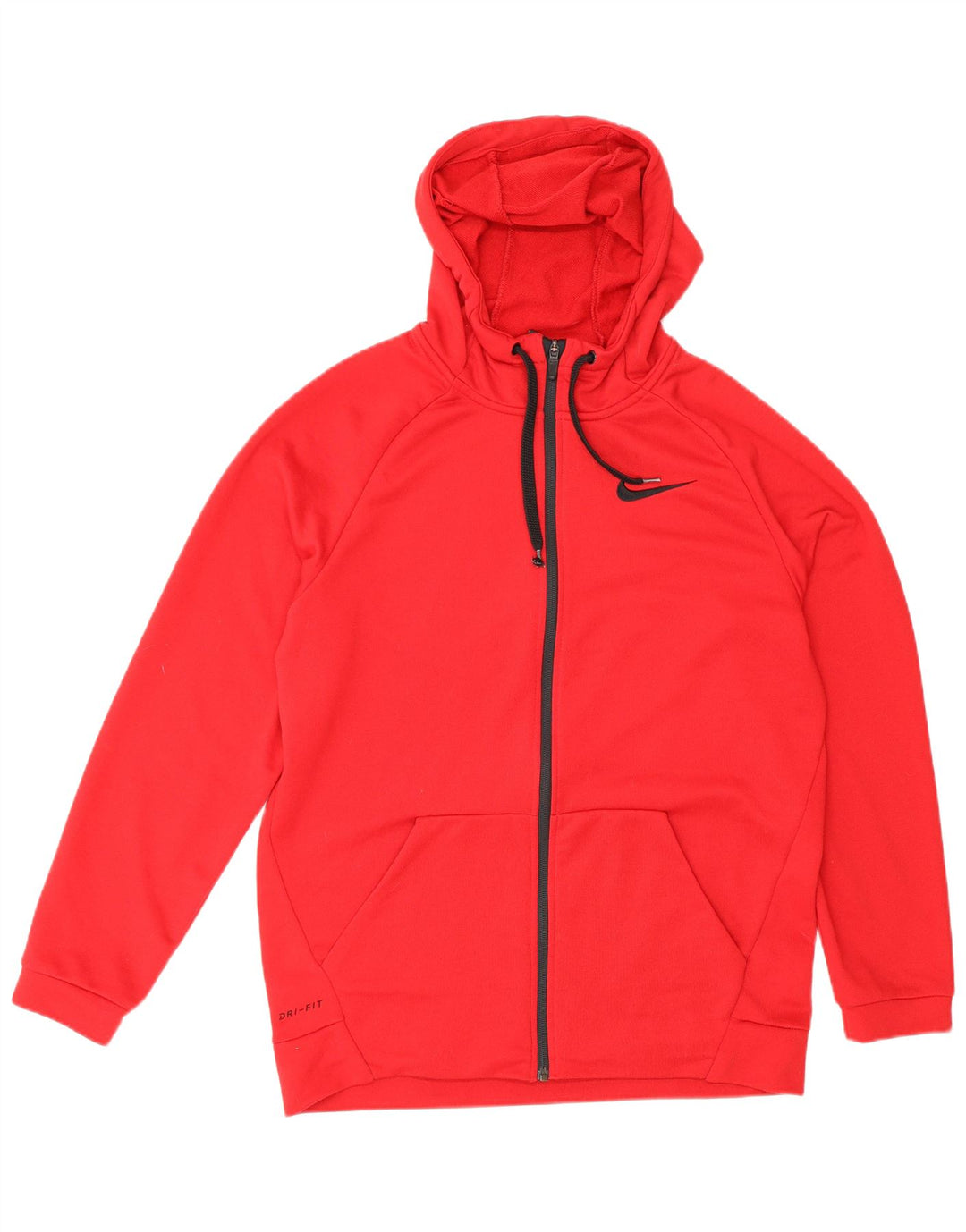 Męski sweter z kapturem i zamkiem błyskawicznym Nike Dri Fit, średni czerwony poliester