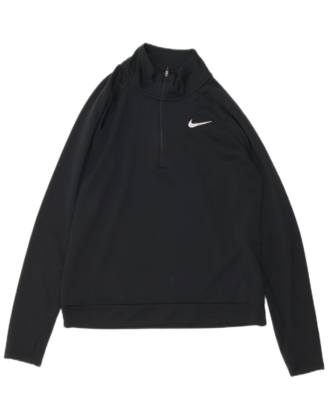 Damski dres NIKE Dri Fit z zamkiem błyskawicznym na szyi, UK 10, mały czarny