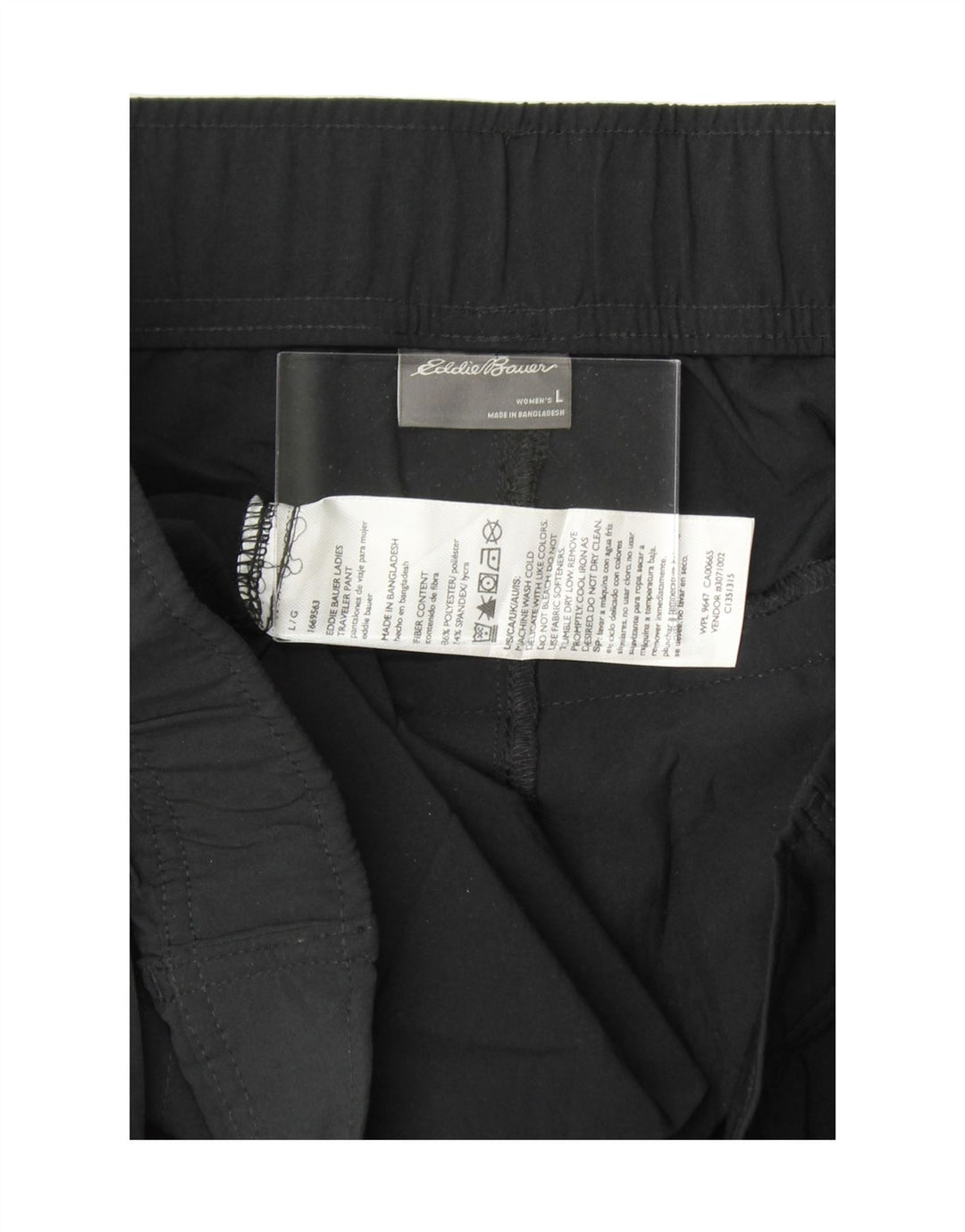 EDDIE BAUER Womens Slim Casual Trousers Large W36 L28 Black Polyester Vintage Eddie Bauer and Second-Hand Eddie Bauer from Messina Hembry 