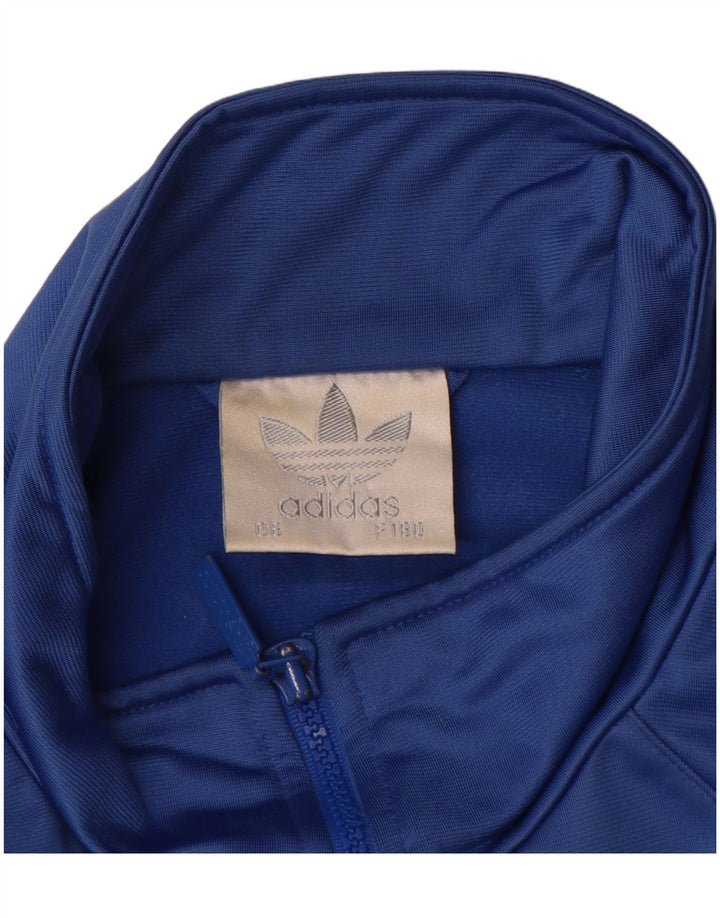 Adidas Męska bluza dresowa UK 40/42 Średni niebieski poliester z blokami kolorów