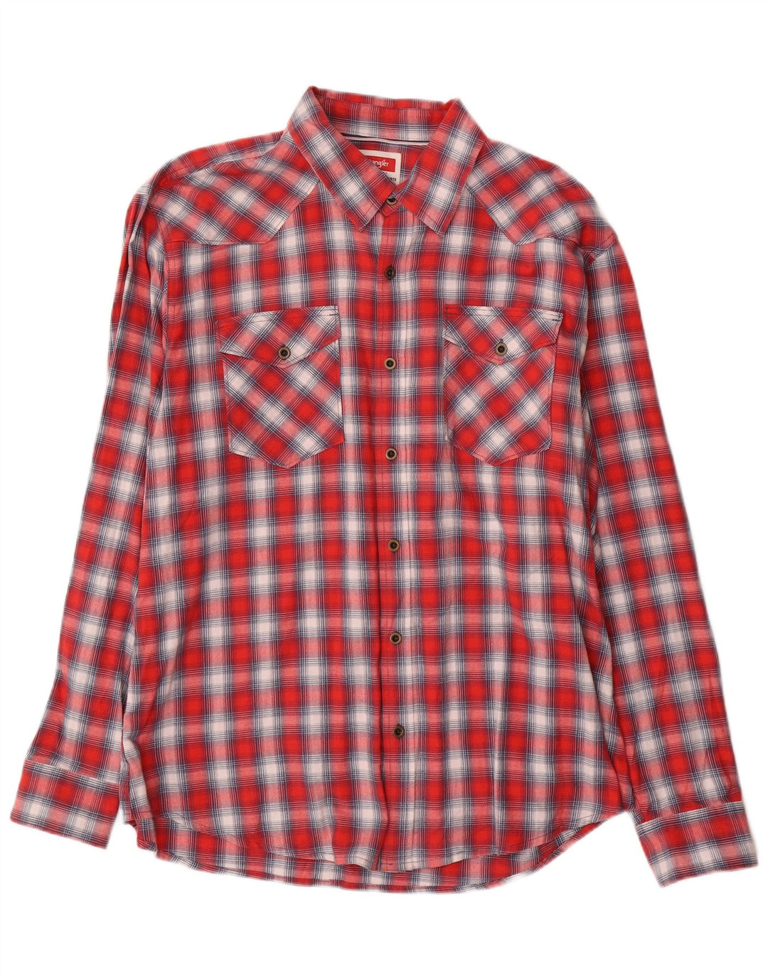 Męska koszula flanelowa Wrangler XL w czerwoną kratę, bawełniana