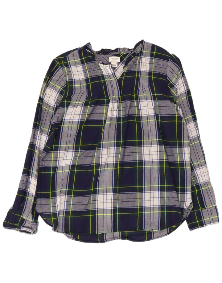 Damska bluzka koszulowa J. CREW US 4, mała, granatowa, bawełniana w kratkę