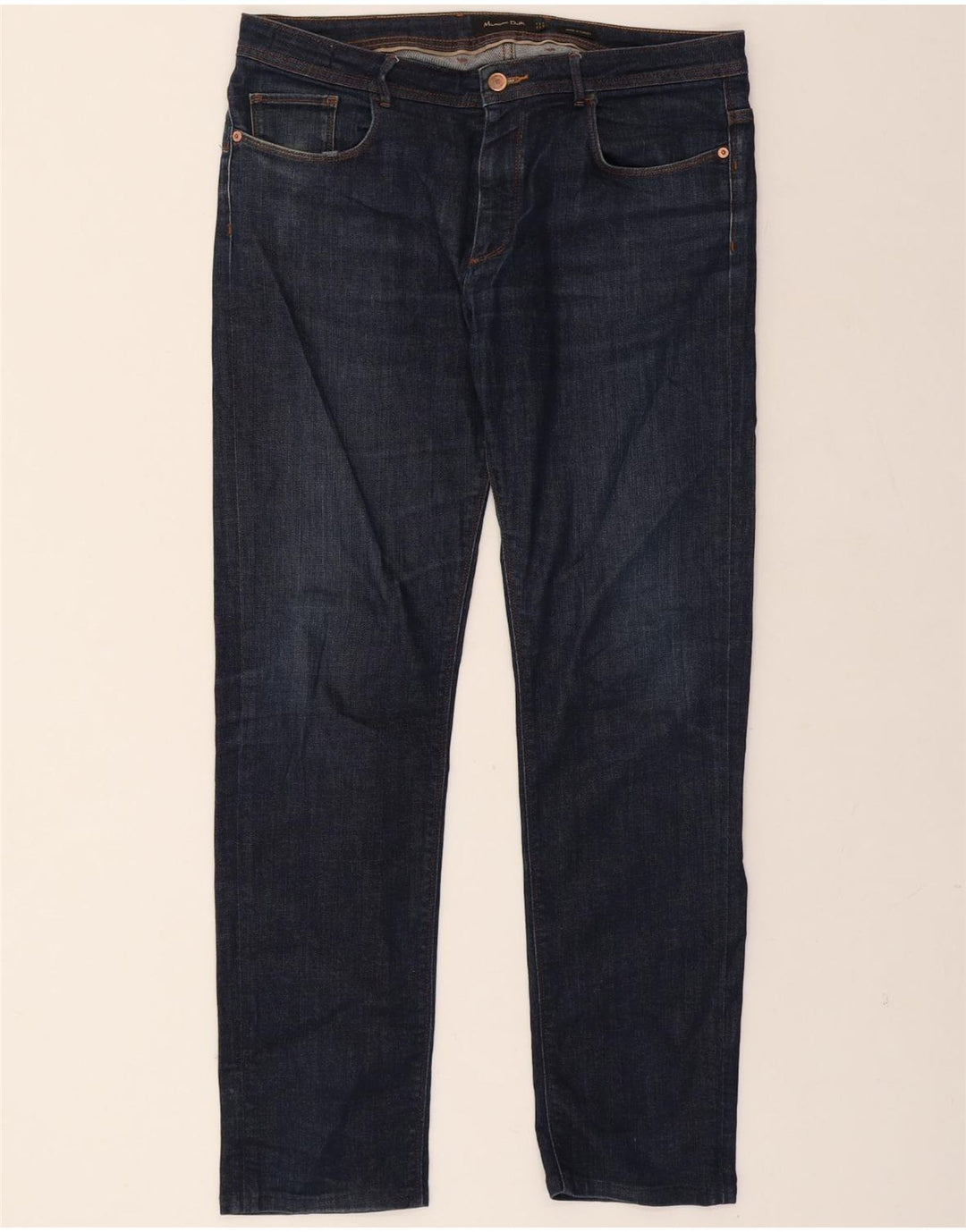 MASSIMO DUTTI Mens Straight Jeans EU 44 Large W34 L29 Navy Blue Vintage Massimo Dutti and Second-Hand Massimo Dutti from Messina Hembry 