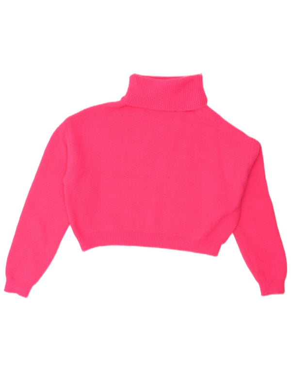 Damski sweter Zara Crop Oversize z golfem UK 10 Small Pink Nylon