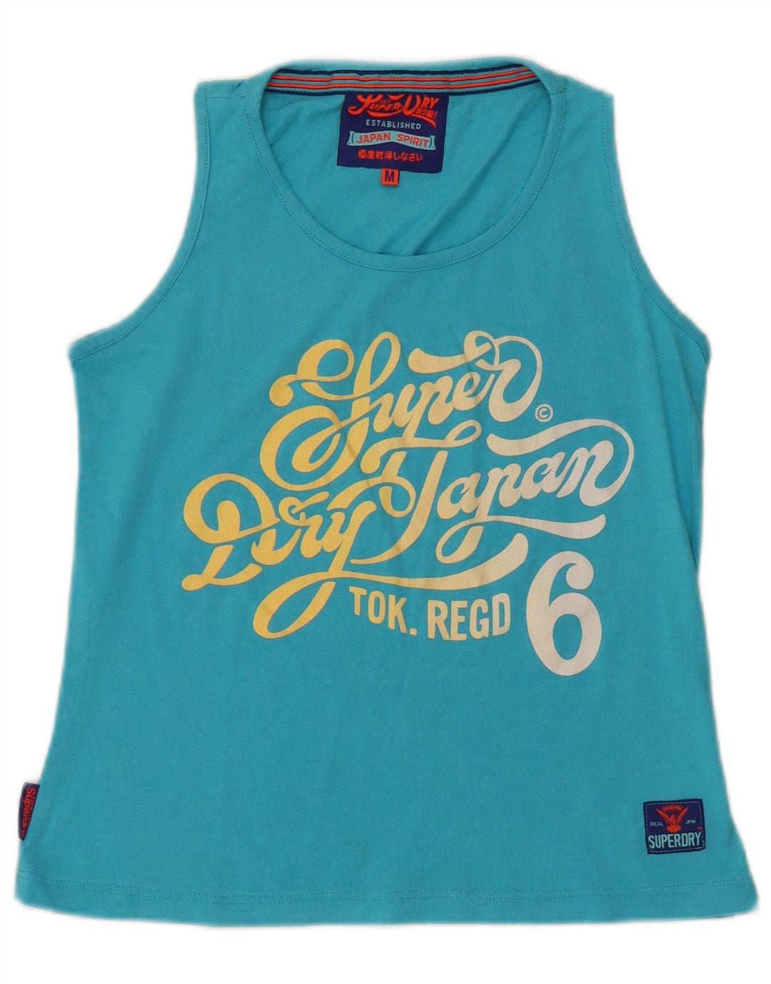 Damski top z kamizelką SUPERDRY Graphic UK 12, bawełniany, średni niebieski