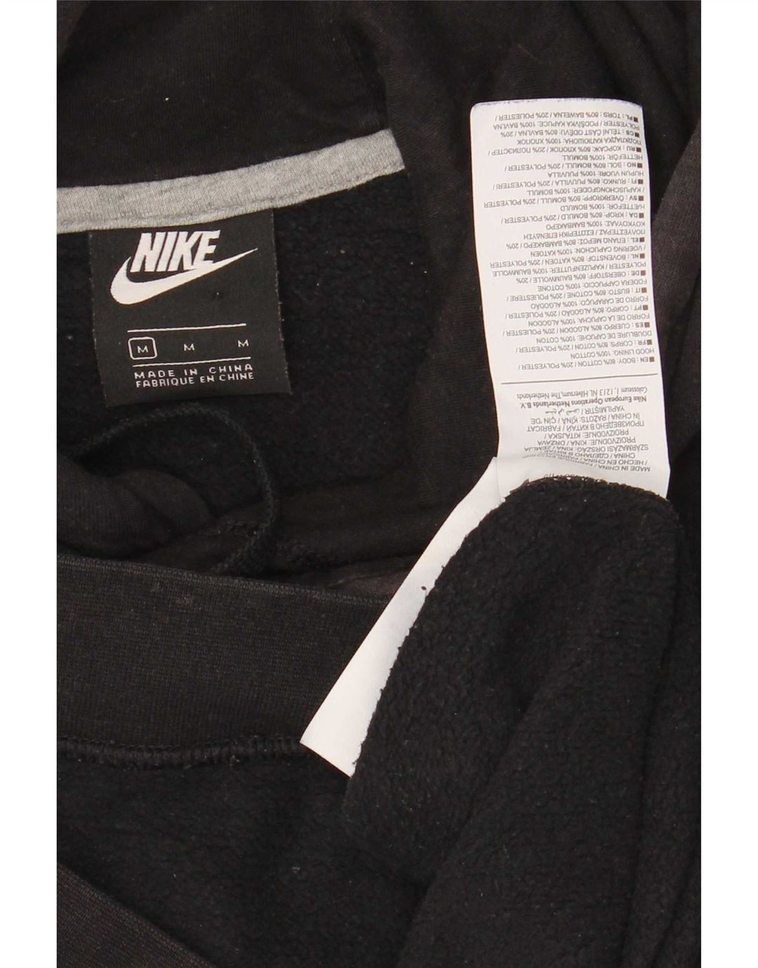 Męski sweter z kapturem Nike z grafiką, średni czarny, bawełniany