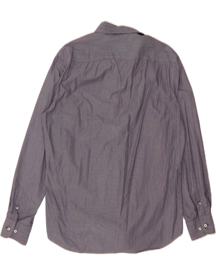 MASSIMO DUTTI Mens Shirt XL Navy Blue Striped Cotton Vintage Massimo Dutti and Second-Hand Massimo Dutti from Messina Hembry 