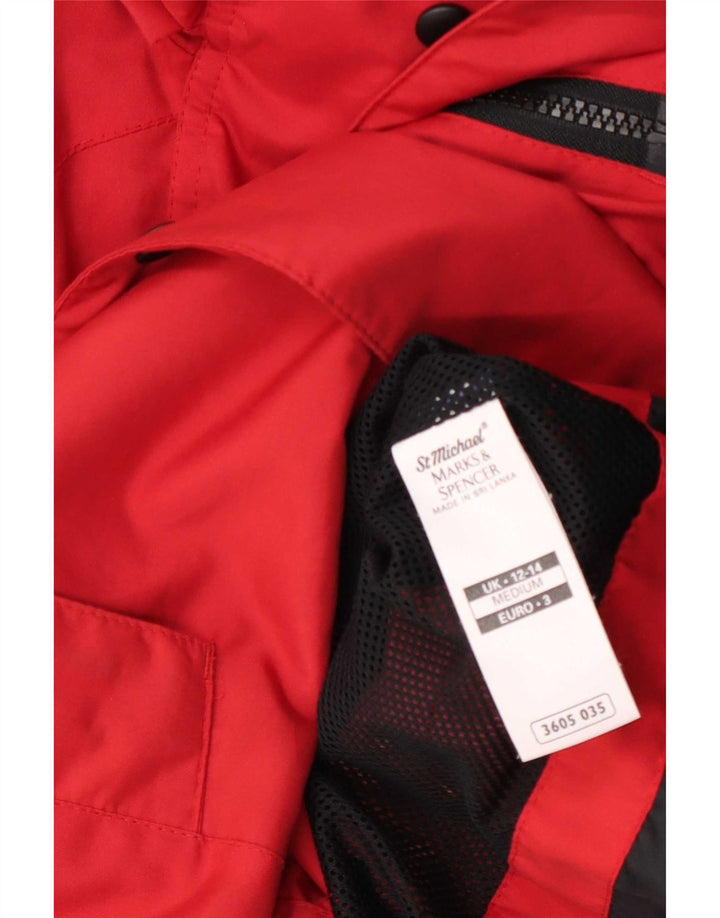 Marks & Spencer Damski płaszcz przeciwdeszczowy oversize UK 12/14, średni czerwony poliester