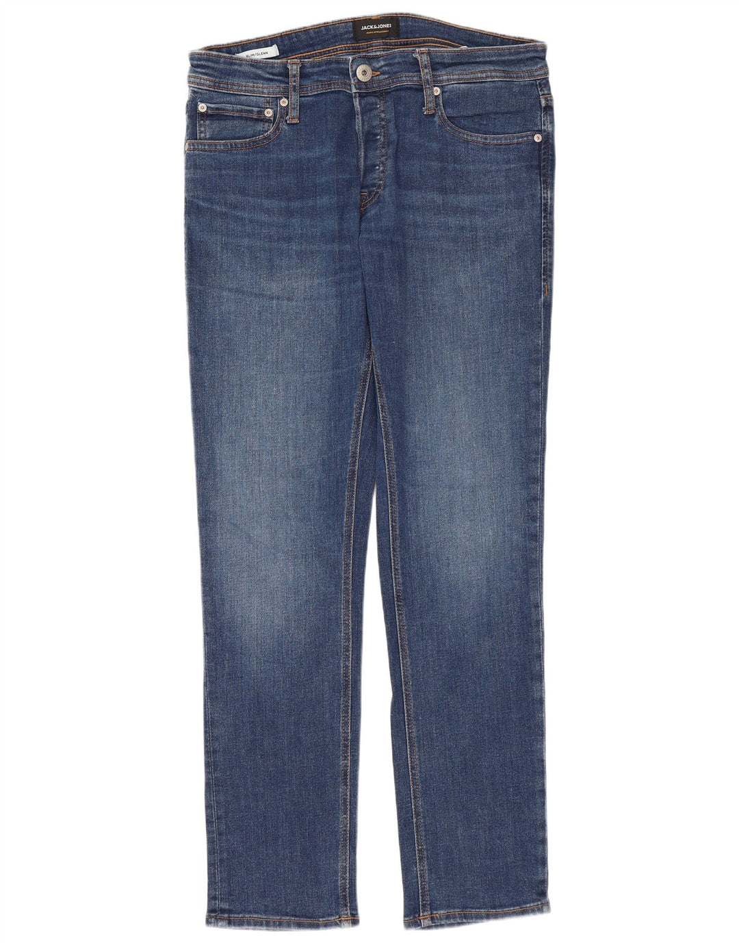 JACK & JONES Męskie jeansy GLENN Slim W32 L30 Niebieska bawełna