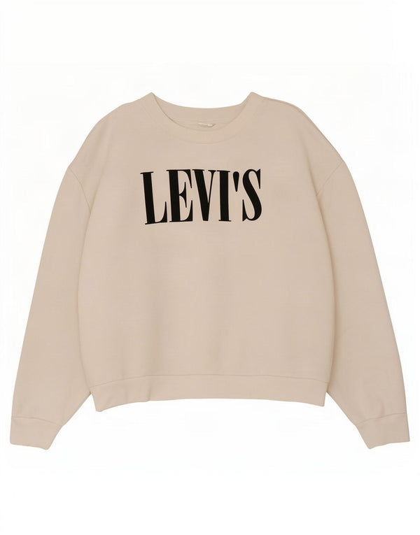 Damska bluza Levi's z grafiką oversize, UK 16, duża, biała bawełna