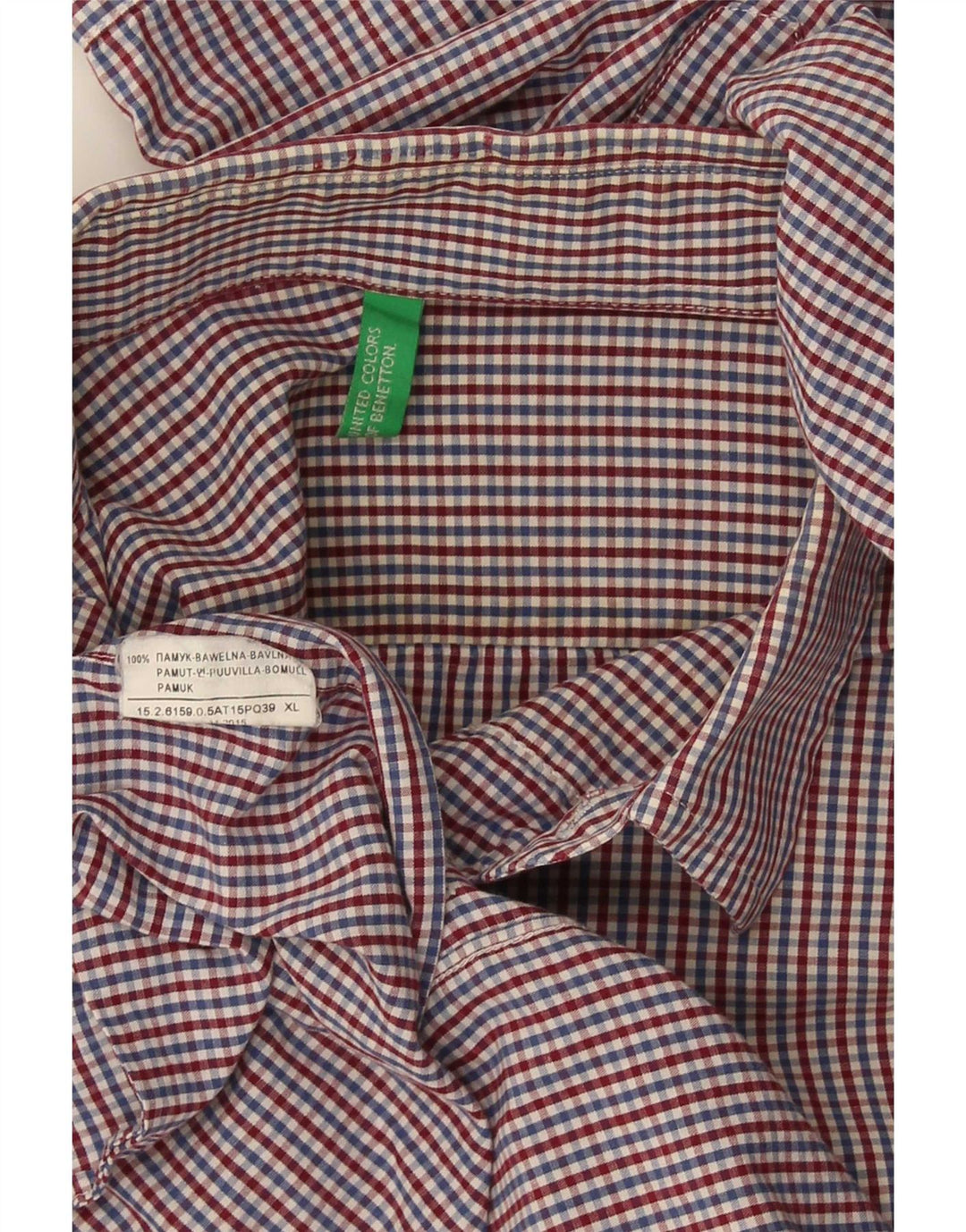 Koszula męska Benetton XL, bawełniana, wielokolorowa krata