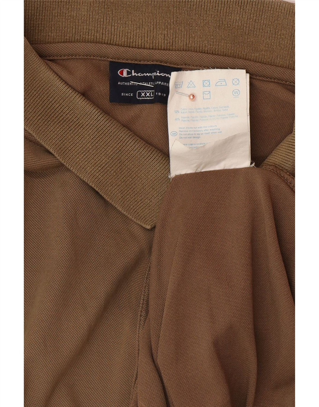 Męska koszulka polo CHAMPION 2XL, brązowa, bawełniana