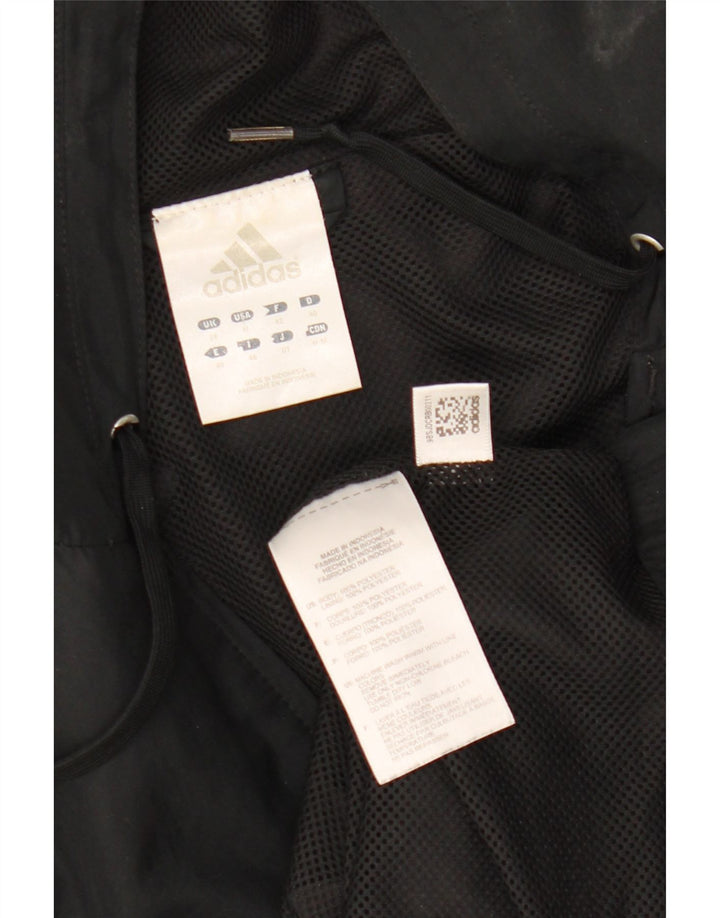 Damska kurtka dresowa z kapturem Adidas UK 14, duża, czarna, poliestrowa
