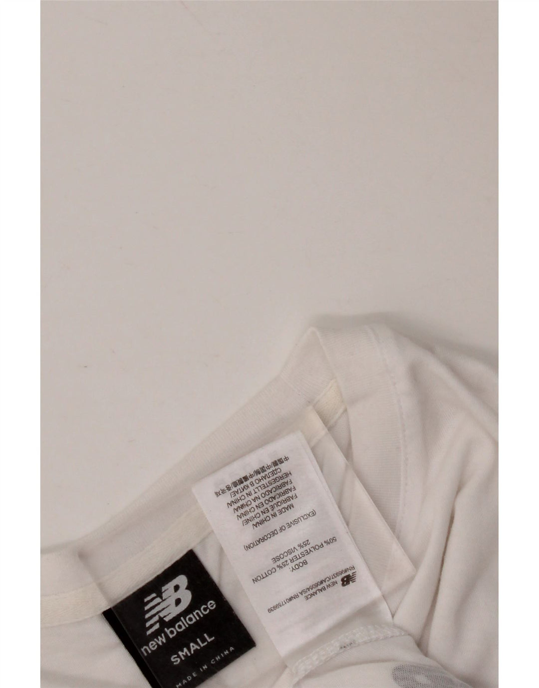 Damska koszulka o krótkim kroju z grafiką NEW BALANCE Top UK 10, mała, biała, bawełniana