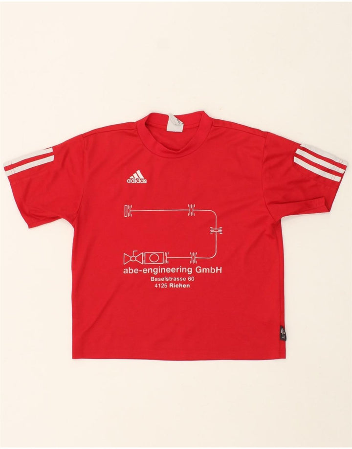 ADIDAS Boys Graphic T-Shirt Top 9-10 Years Red Polyester Vintage Adidas and Second-Hand Adidas from Messina Hembry 