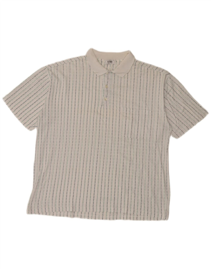 Męska koszulka polo Vintage XL w białe paski