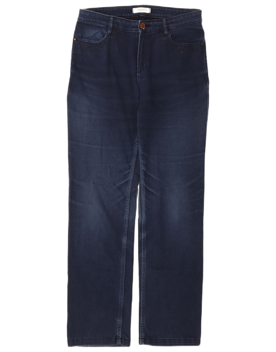 Marks & Spencer Damskie proste dżinsy UK 12 Medium W30 L30 Niebieskie bawełniane