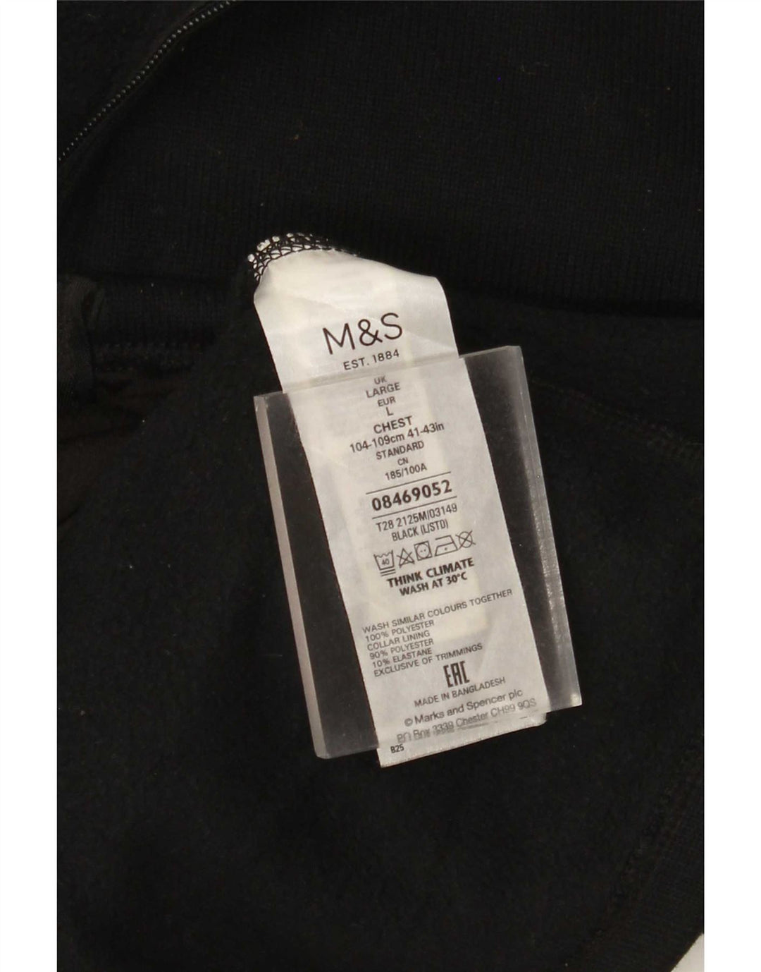 Marks & Spencer Męska bluza dresowa, duża, czarna, poliester