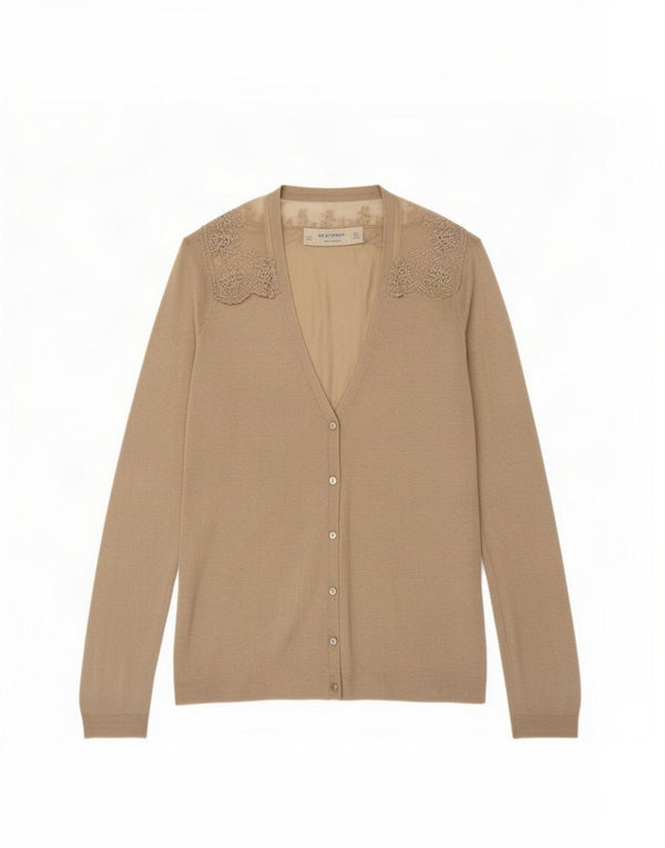 Sweter damski Zara UK 10 Small Beżowy kwiatowy Rayon