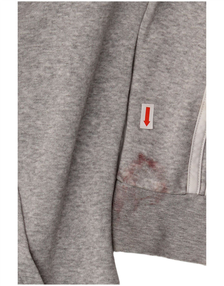 Damski sweter ADIDAS z kapturem i zamkiem błyskawicznym UK 16/18, duży, szary, bawełniany