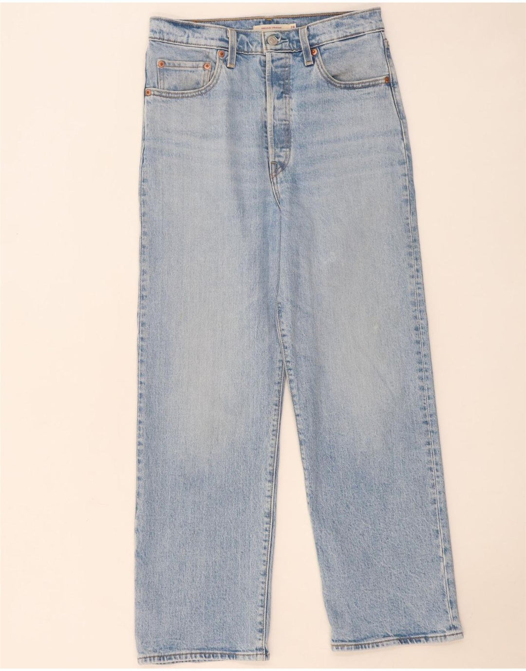 Damskie jeansy Levi's Ribcage Straight W28 L27 Niebieskie bawełniane
