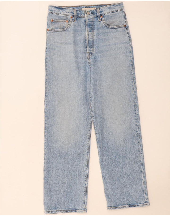 Damskie jeansy Levi's Ribcage Straight W28 L27 Niebieskie bawełniane