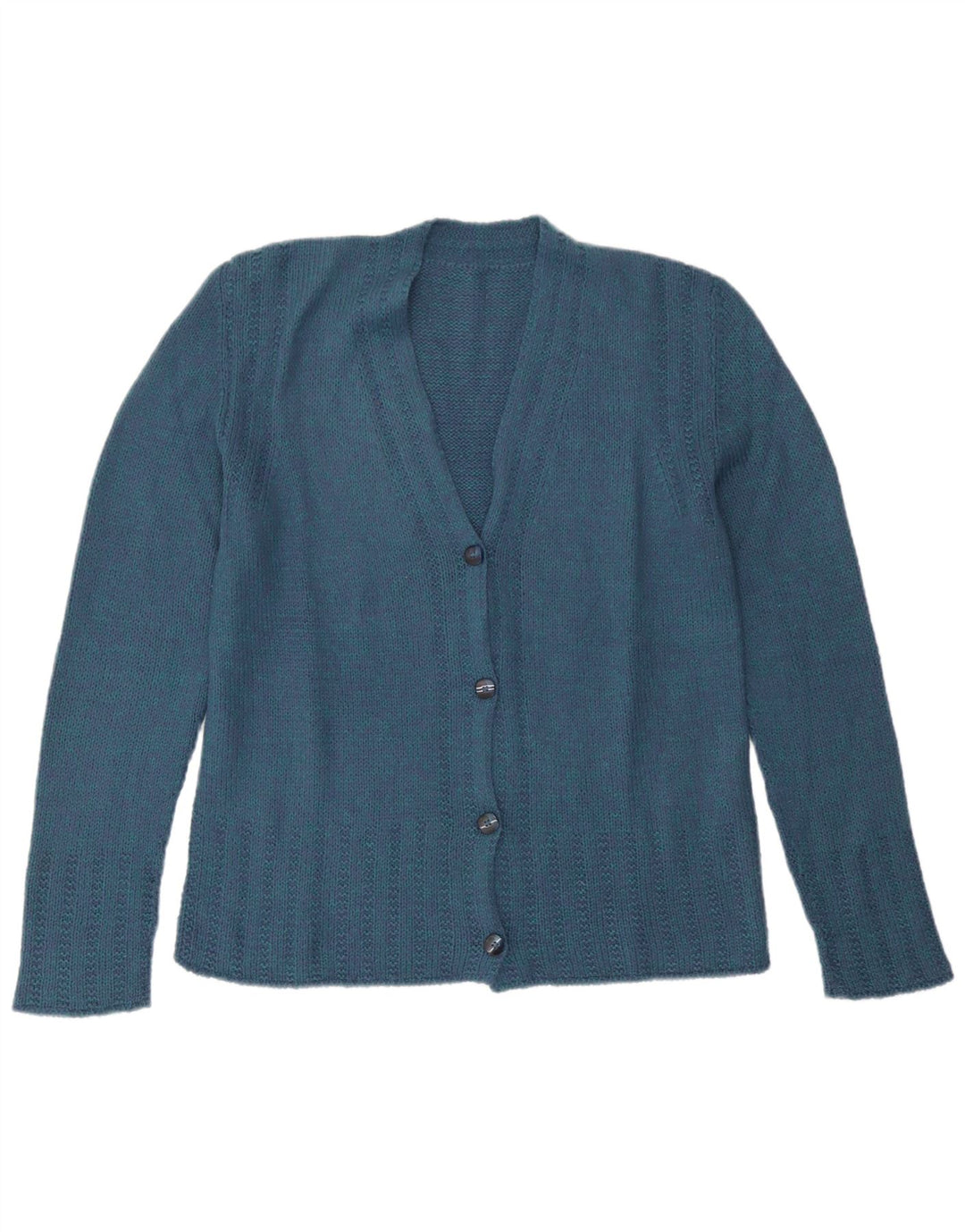Sweter damski w stylu vintage, rozpinany UK 12, średni niebieski
