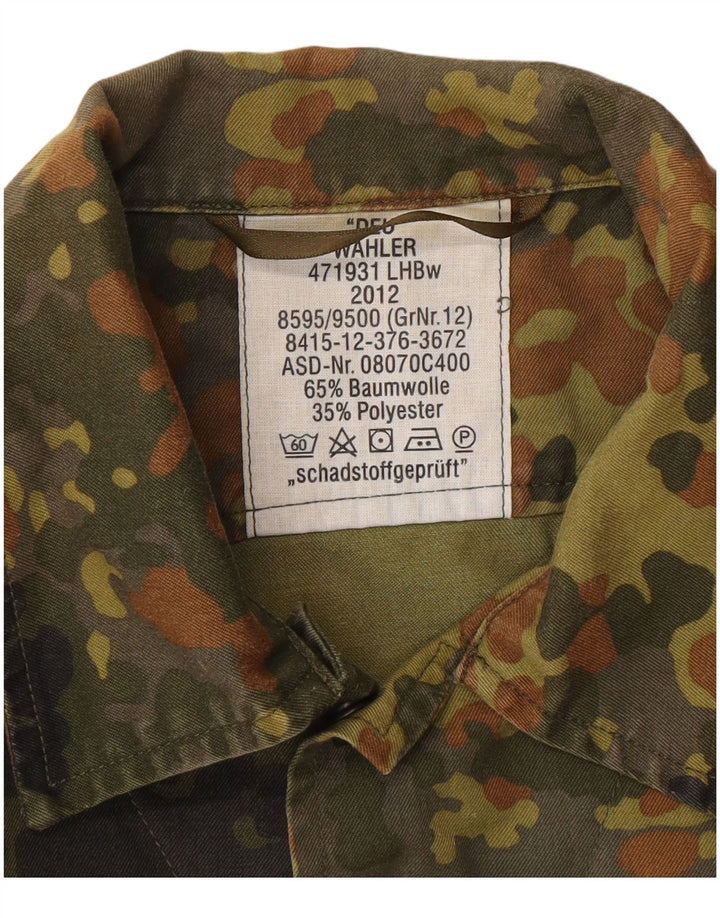 Męska koszula wojskowa w stylu vintage, średnia bawełna w kamuflażu khaki