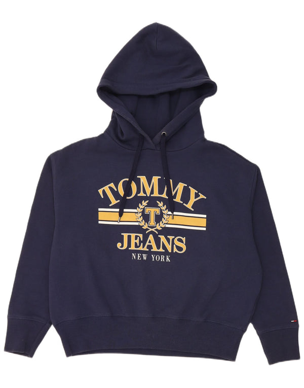 Damski sweter z kapturem i grafiką Tommy Hilfiger UK 14, średni granatowy