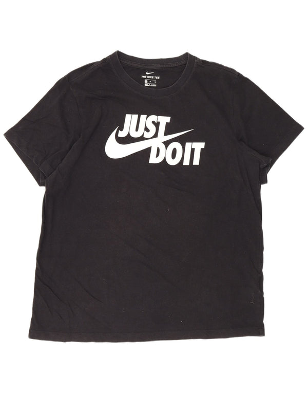 Męski T-shirt z grafiką Nike, XL, czarna, bawełniana
