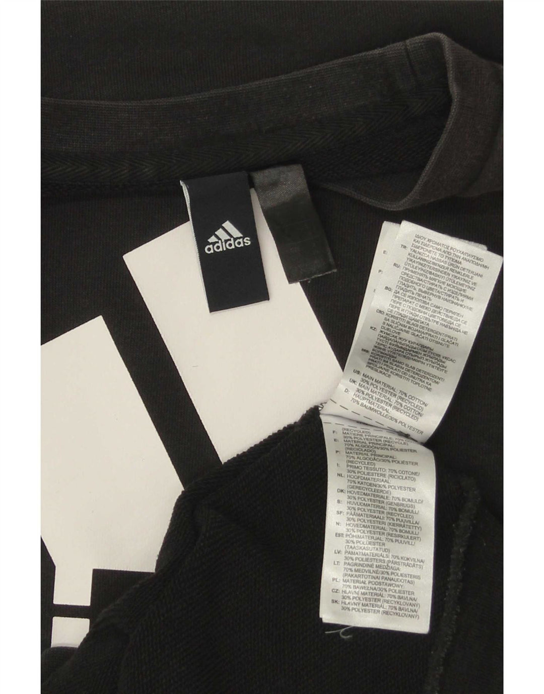 Adidas Męska bluza z grafiką, mała, czarna, bawełniana