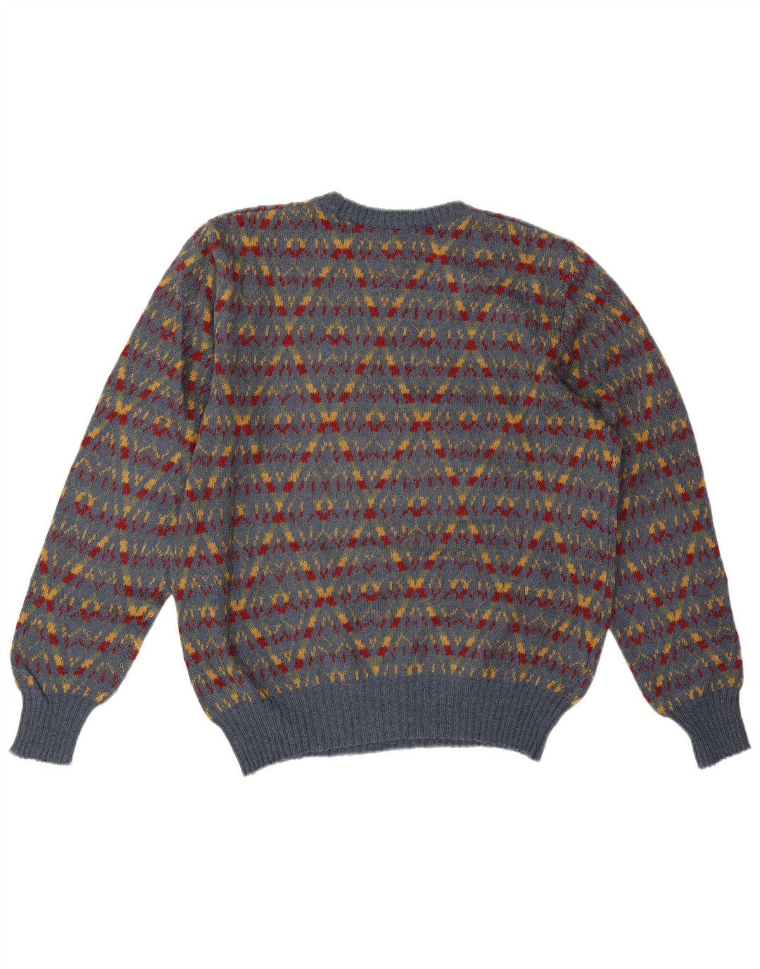 Męski sweter Miriam z okrągłym dekoltem, średnio szary, akryl Fair Isle