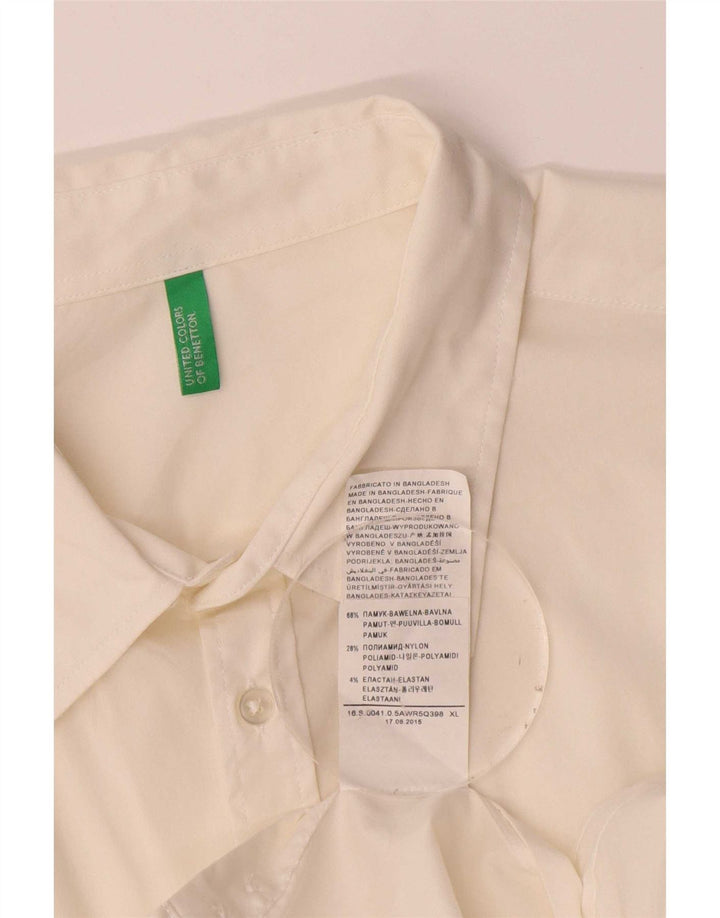 Koszula męska Benetton XL, biała, bawełniana