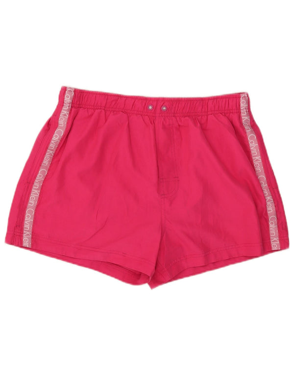 Damskie spodenki kąpielowe Calvin Klein Graphic UK 14, duże, różowe, z blokami kolorów