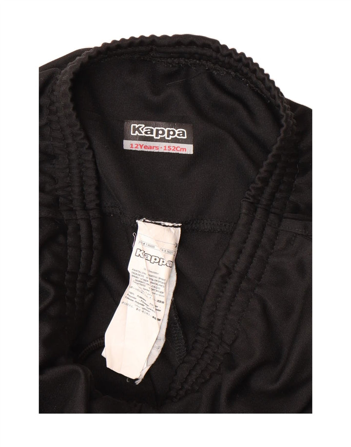 KAPPA Girls Graphic Tracksuit Trousers 11-12 Years  Black Polyester Vintage Kappa and Second-Hand Kappa from Messina Hembry 
