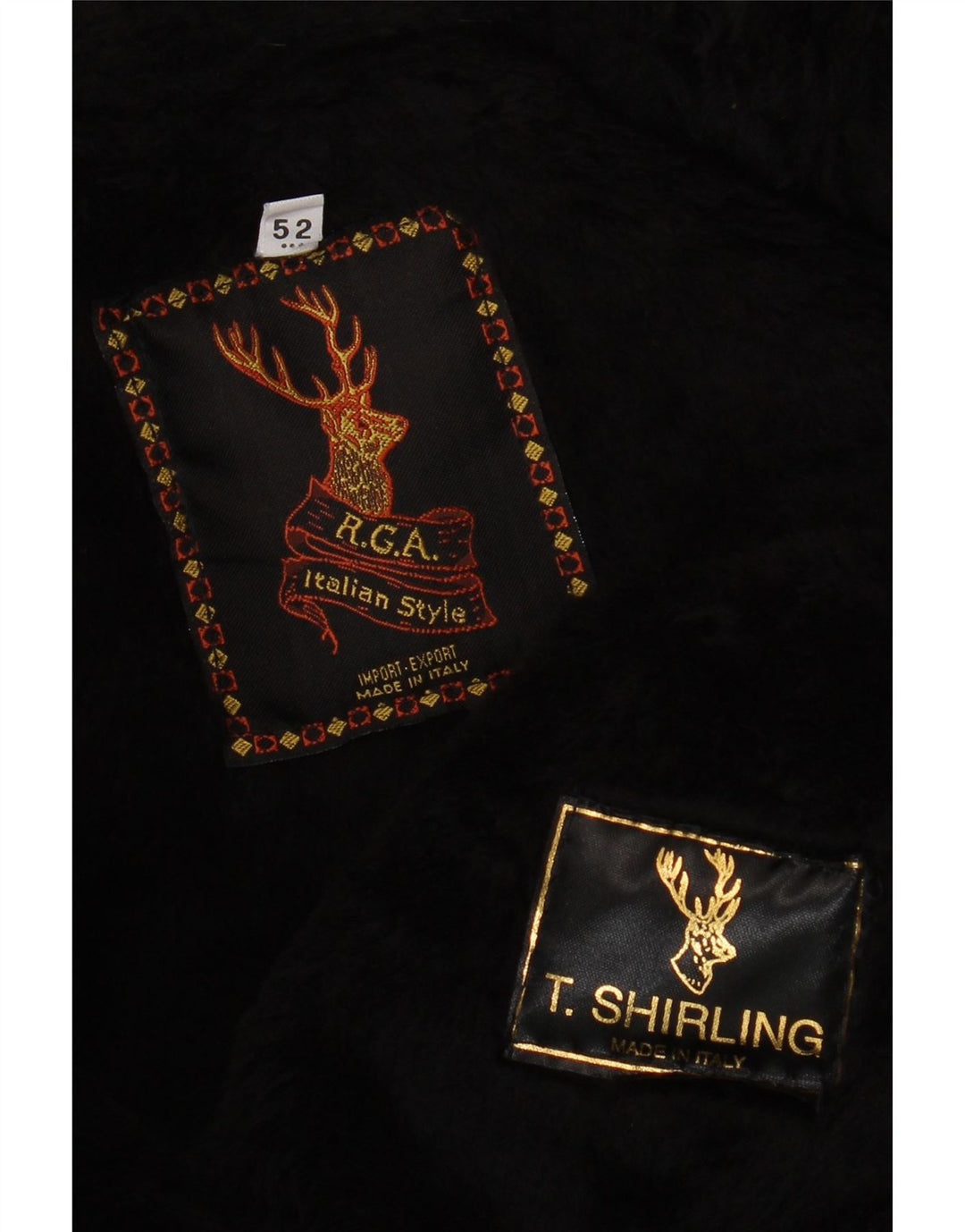 Vintage męska kurtka Shearling IT 52 XL Czarna kurtka Shearling