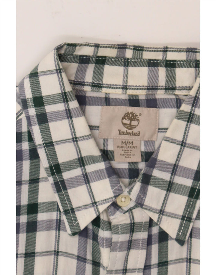 TIMBERLAND Mens Regular Fit Shirt Medium Off White Check Cotton Vintage Timberland and Second-Hand Timberland from Messina Hembry 