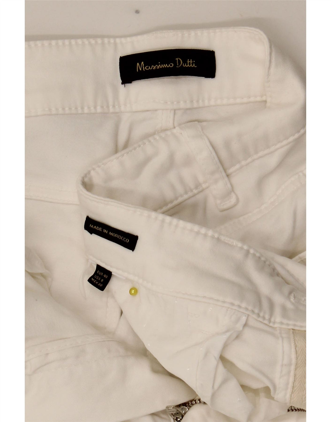 Spodnie damskie Massimo Dutti Slim Casual EU 40 Medium W28 L28 Białe
