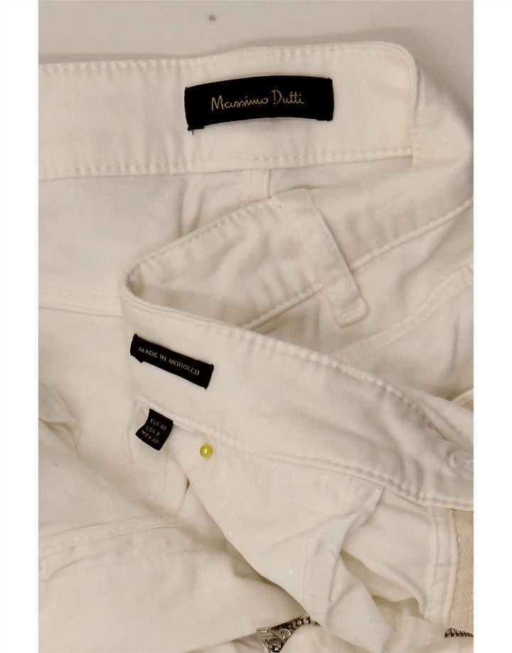 Spodnie damskie Massimo Dutti Slim Casual EU 40 Medium W28 L28 Białe