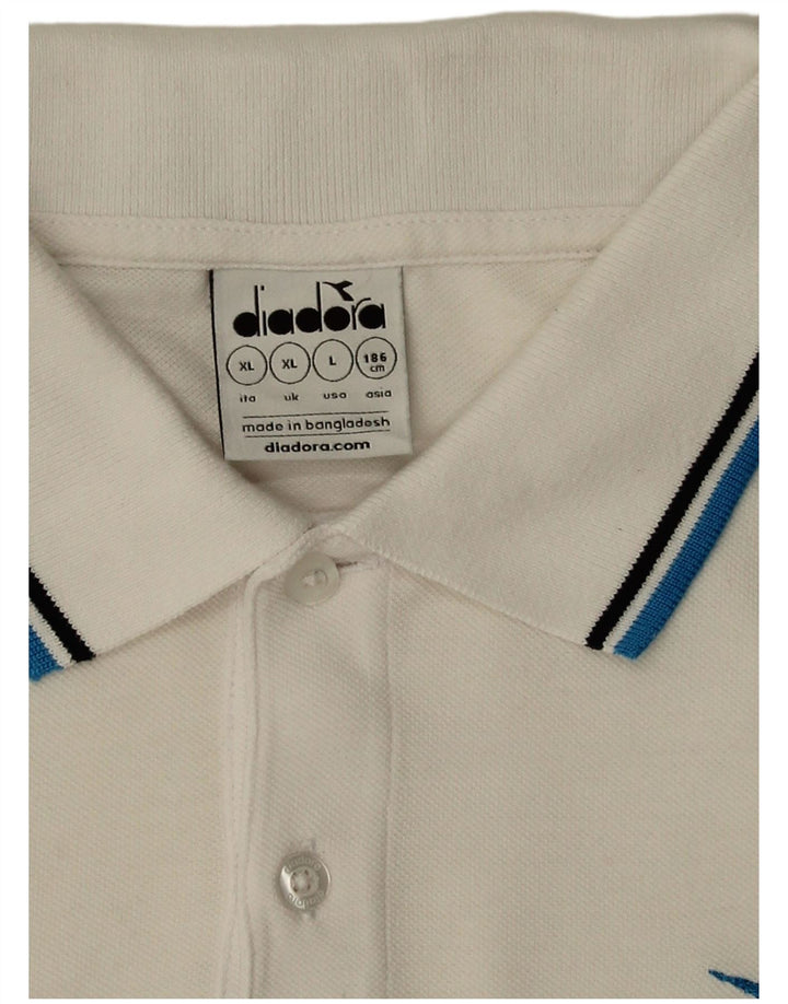Męska koszulka polo DIADORA XL, biała, bawełniana