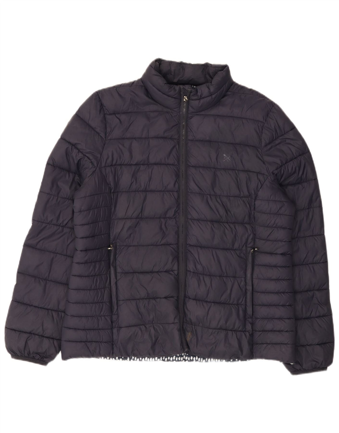 CREW CLOTHING Damska kurtka ocieplana UK 16, duża, granatowa, nylonowa