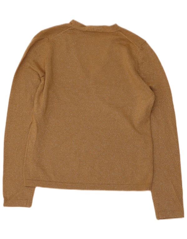 Marks & Spencer Damski sweter z dekoltem w kształcie litery V, UK 16, duży, beżowy, wełniany
